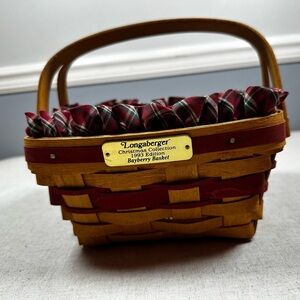 Longaberger 1993 Bayberry Basket with Plaid Liner